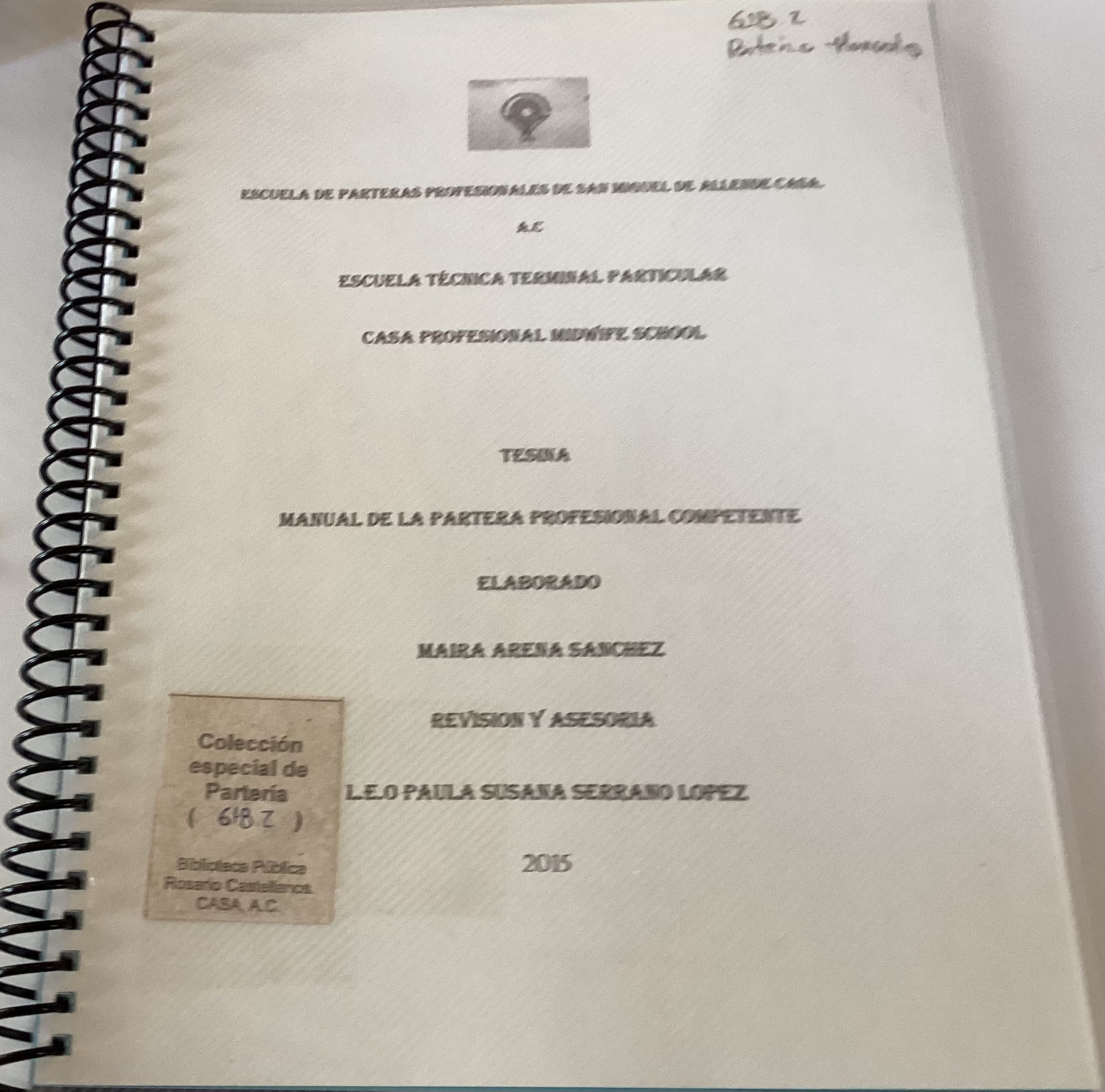 Portada de Manual de la partería profesional competente