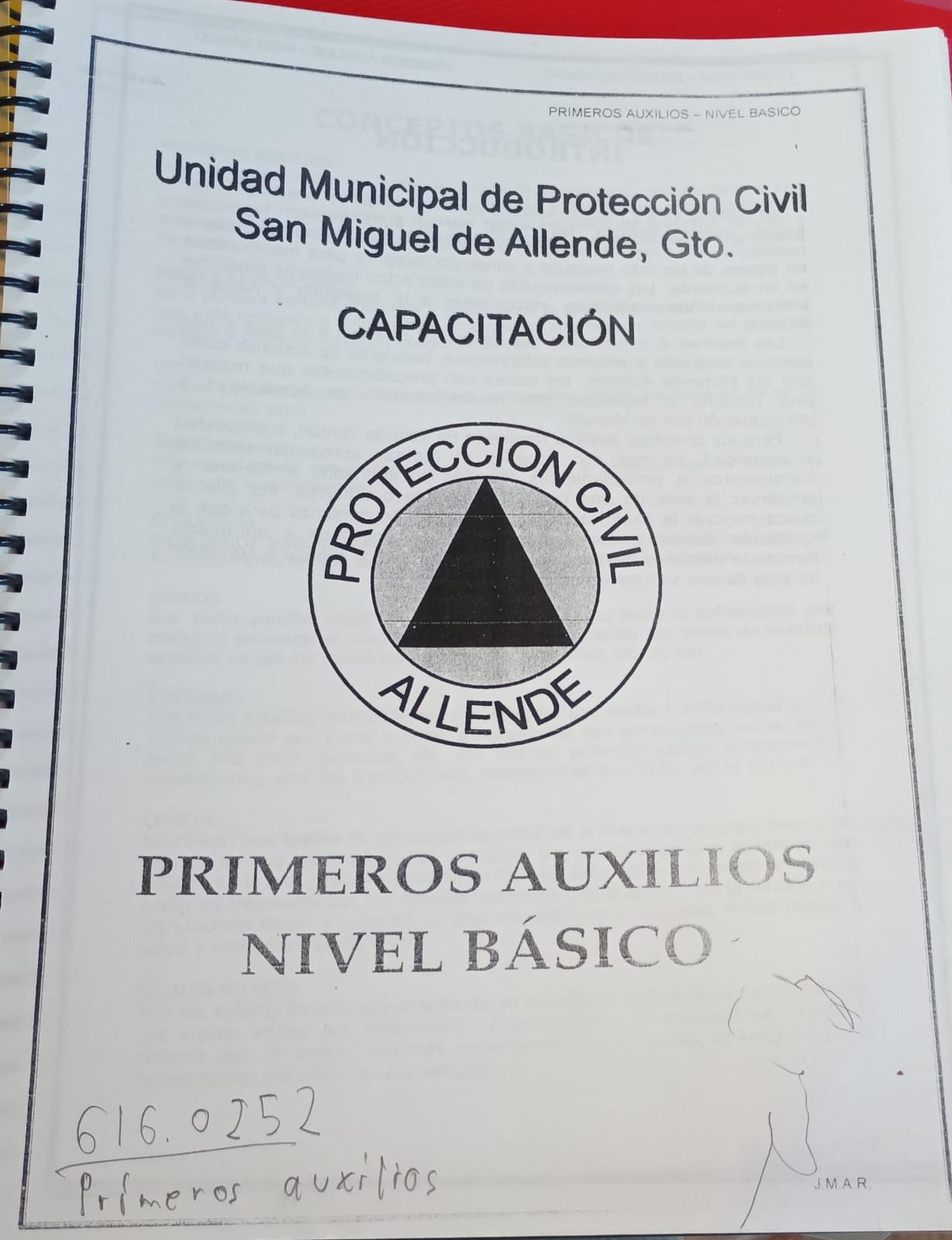 Portada de Capacitación primeros auxilios nivel básicos