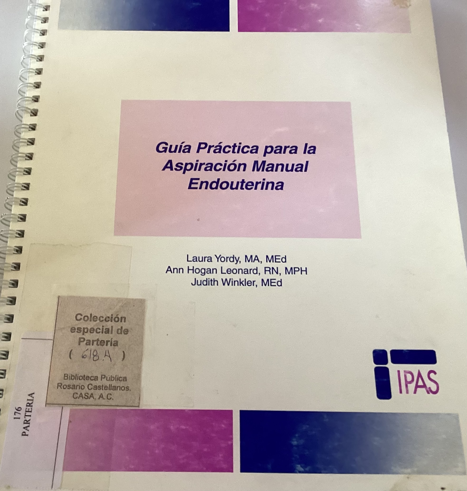 Portada de Guía práctica para la aspiración manual endouterina
