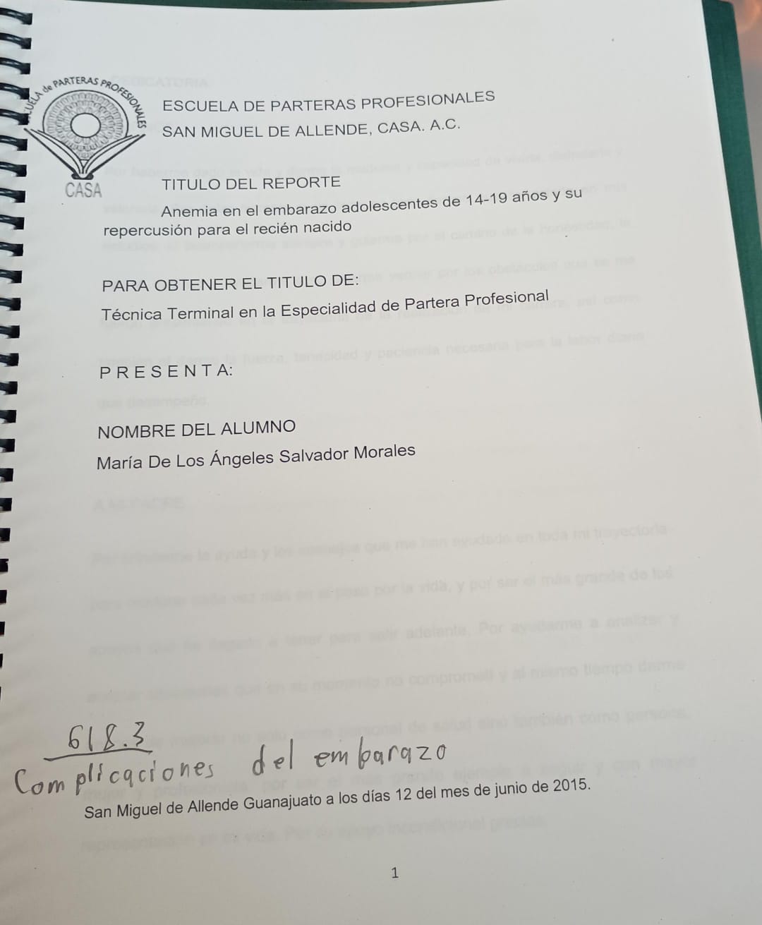 Portada de Anemia en el embarazo adolescente de 14-19 años y su repercusión para el recién nacido