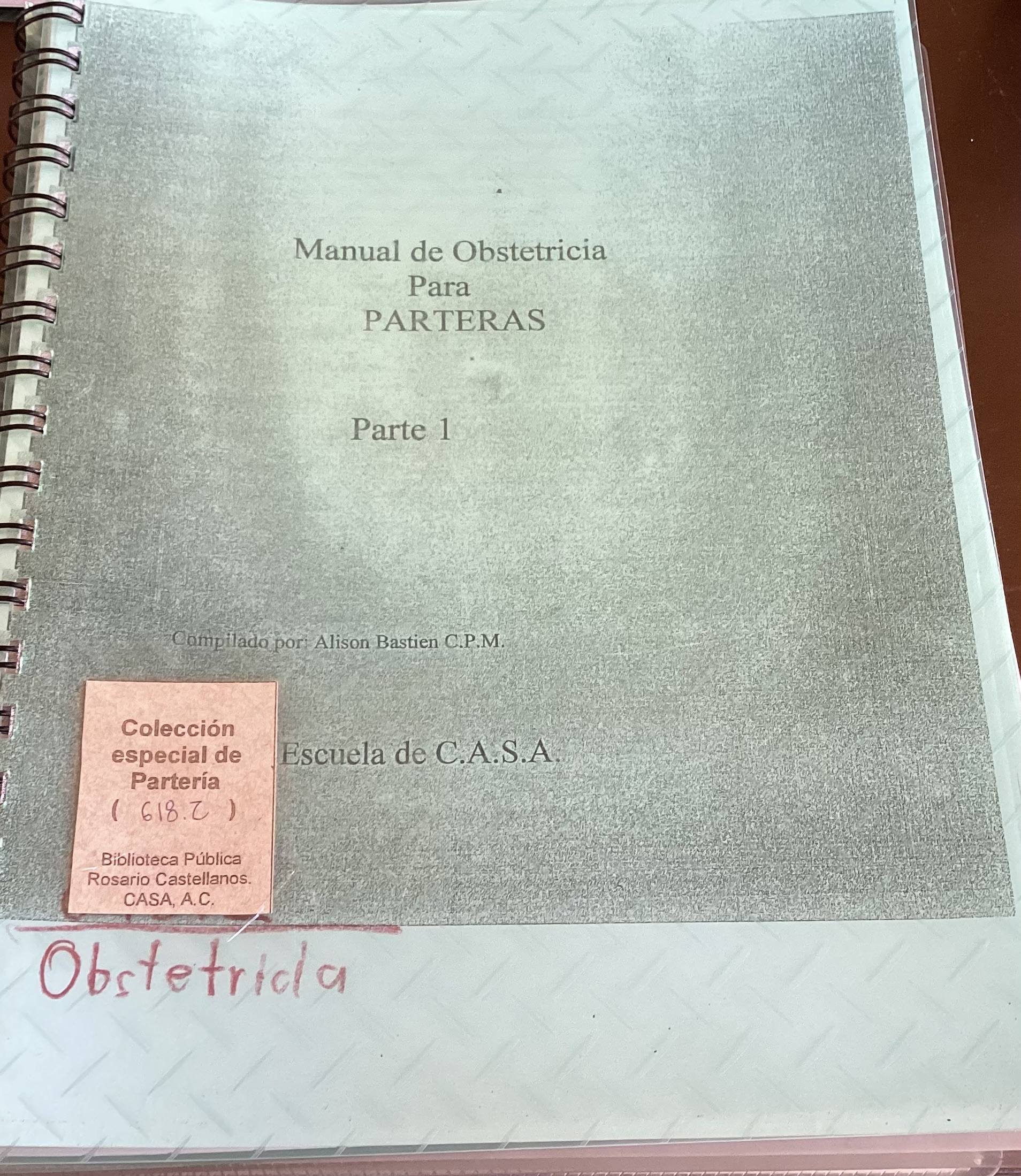 Portada de Manual de obstetricia I para parteras