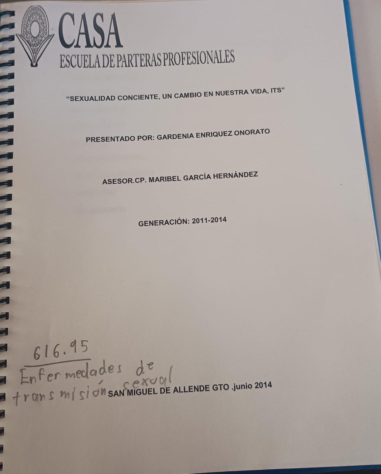 Portada de Sexualidad consiente, un cambio de nuestra vida, ITS