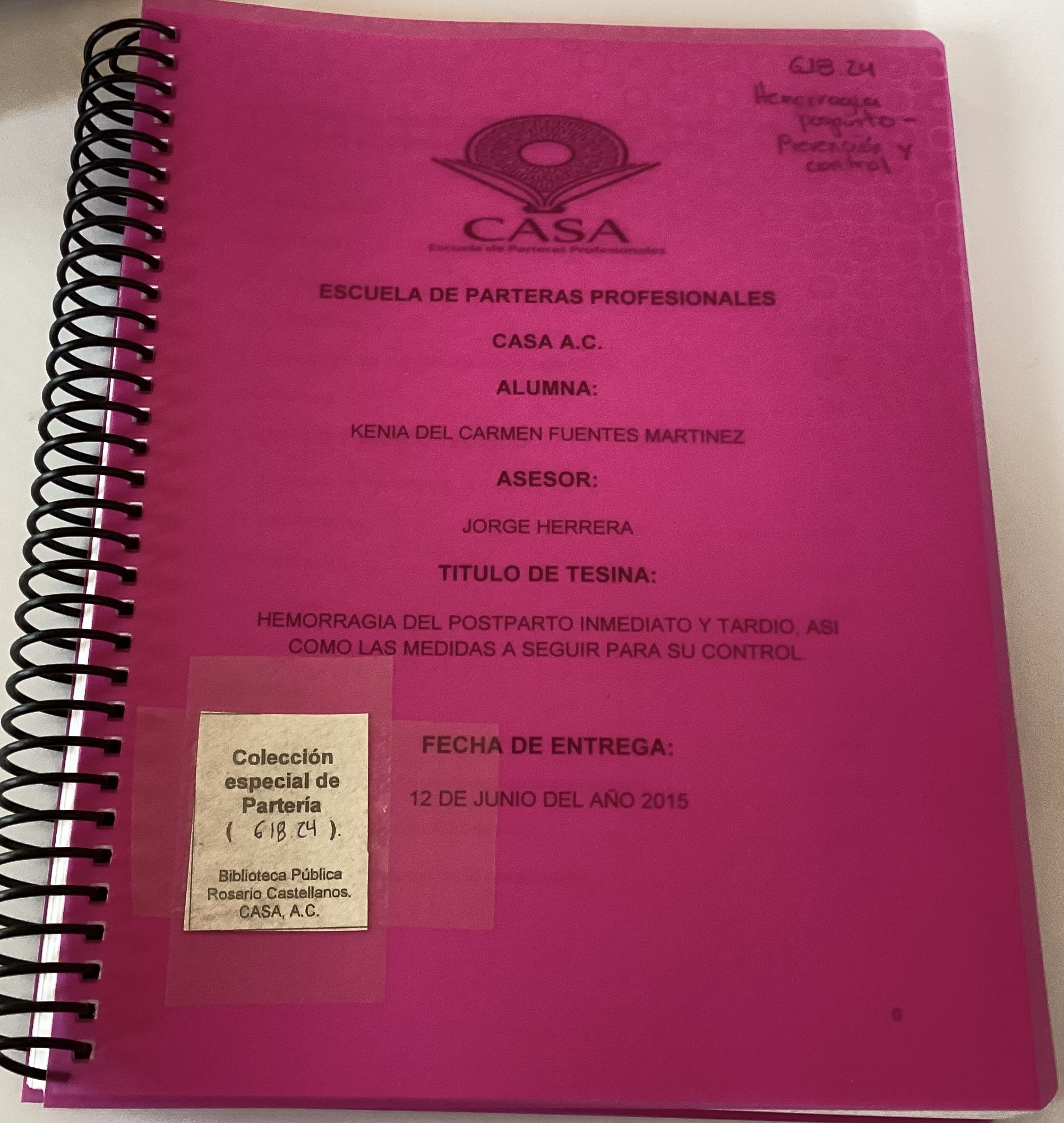 Portada de Hemorragia del postparto inmediato y tardío, así como las medidas a seguir para su control