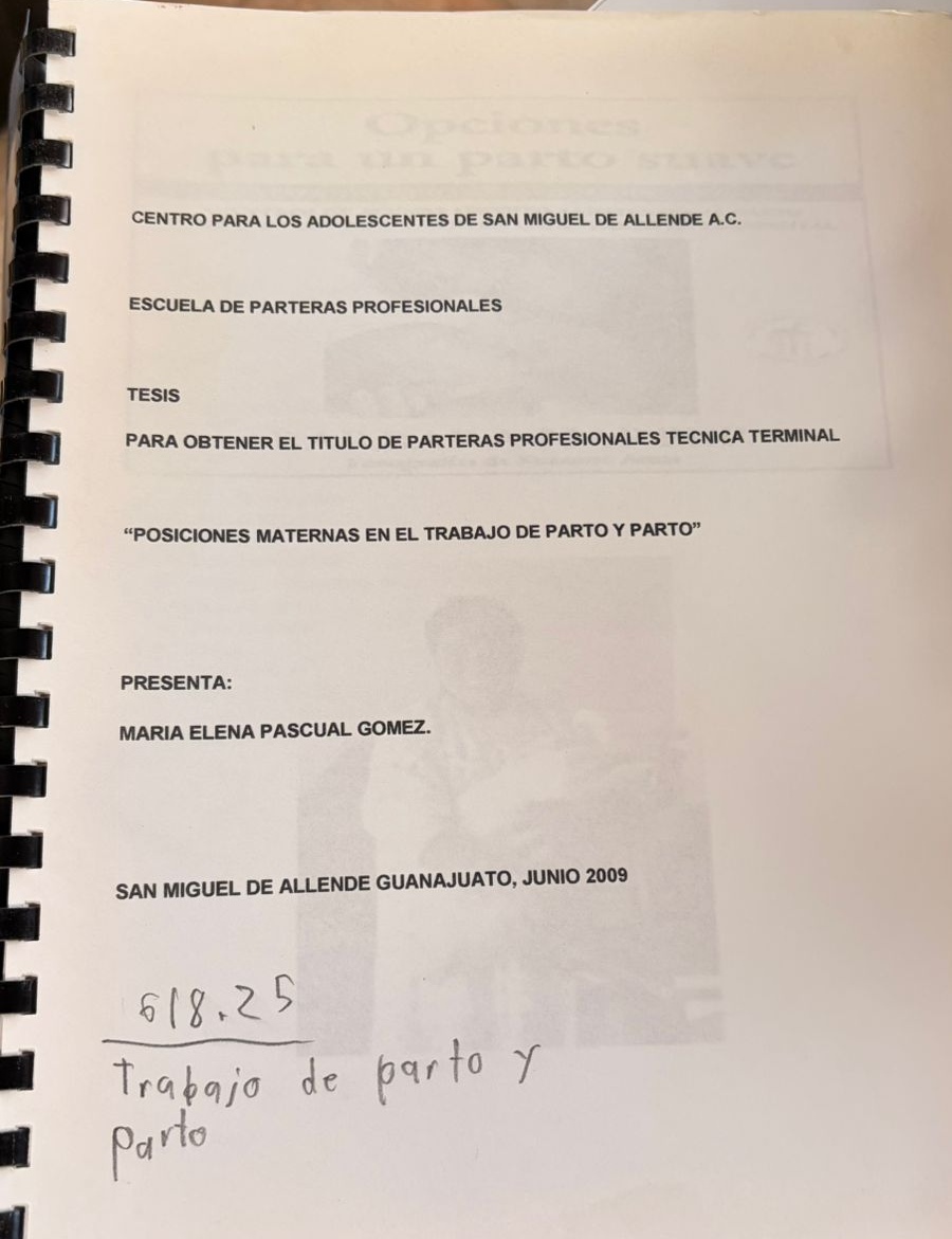 Portada de Tesis para obtener el titulo de parteras profesionales técnica terminal